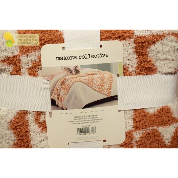 **Makers Collective 50x60" Teen Flower Throw Blanket Peach* - Picture 2 of 5